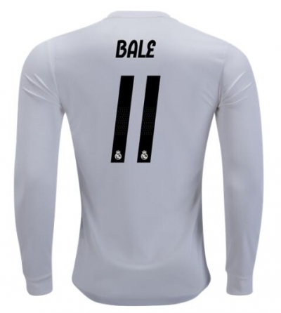 18-19 Gareth Bale Real Madrid Home Long Sleeve Soccer Jersey Shirt