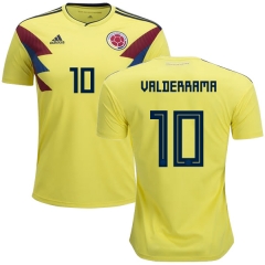 Colombia 2018 World Cup CARLOS VALDERRAMA 10 Home Soccer Jersey Shirt