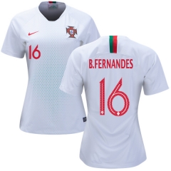 Women Portugal 2018 World Cup BRUNO FERNANDES 16 Away Soccer Jersey Shirt