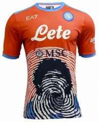 Maradona Limited Edition 21-22 Napoli Orange Soccer Jersey Kit