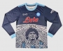 Long Sleeve 21-22 Napoli Kit Blue Maradona Limited Edition Soccer Jersey Shirt
