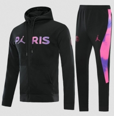 21-22 PSG Black Purple Hoodie Jacket and Pants