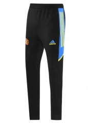 21-22 Manchester United Black Blue Training Pants