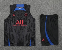 22-23 PSG Black Training Vest Shirt and Shorts