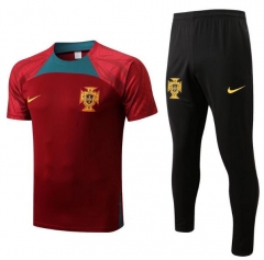 22-23 Portugal Red Training Shirt and Pants
