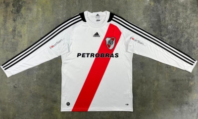 Retro Long Sleeve 2009-10 River Plate Home Soccer Jersey Shirt
