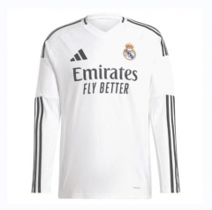 Long Sleeve 24-25 Real Madrid Home Soccer Jersey Shirt