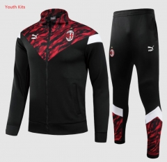 Children 21-22 AC Milan Black Red Jacket and Pants