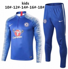 18-19 Children Chelsea Blue Stripe Training Suit (Sweatshirt+Pants)