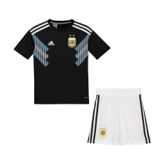Argentina 2018 FIFA World Cup Away Children Soccer Kit Shirt And Shorts