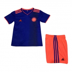Colombia 2018 World Cup Away Children Soccer Kit Shirt And Shorts