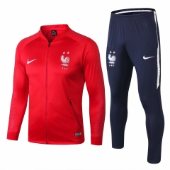 18-19 France Red Stripe Training Suit (Jacket+Trouser)