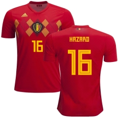 Belgium 2018 World Cup Home THORGAN HAZARD 16 Soccer Jersey Shirt
