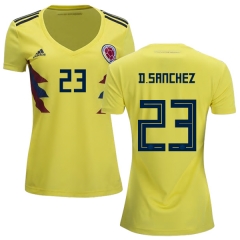 Women Colombia 2018 World Cup DAVINSON SANCHEZ 23 Home Soccer Jersey Shirt