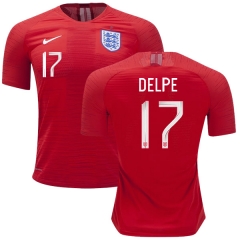 England 2018 FIFA World Cup FABIAN DELPH 17 Away Soccer Jersey Shirt