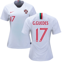 Women Portugal 2018 World Cup GONCALO GUEDES 17 Away Soccer Jersey Shirt