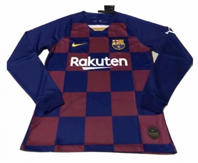 19-20 Barcelona Long Sleeve Home Soccer Jersey Shirt