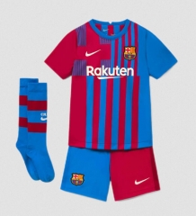 Children 21-22 Barcelona Home Soccer Full Uniforms