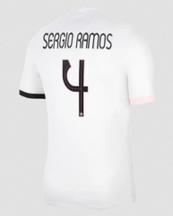UCL Printng SERGIO RAMOS #4 21-22 PSG Away Soccer Jersey Shirt