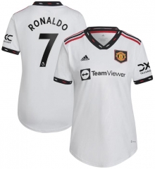 Ronaldo #7 Women 22-23 Manchester United Away Soccer Jersey Shirt