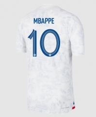 Mbappe #10 Player Version 2022 World Cup France Away Soccer Jersey Shirt