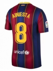 A.INIESTA 8 Barcelona 20-21 Home Soccer Jersey Shirt