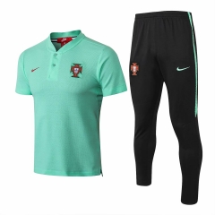 Portugal FIFA World Cup 2018 Green Polo + Pants Training Suit