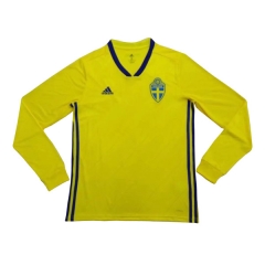 Sweden 2018 World Cup Home Long Sleeve Soccer Jersey Shirt