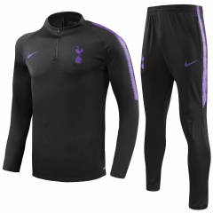 18-19 Tottenham Hotspur Black Training Suit (Sweat Shirt+Trouser)
