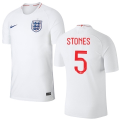 England 2018 FIFA World Cup JOHN STONES 5 Home Soccer Jersey Shirt