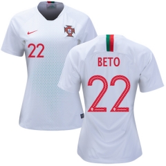 Women Portugal 2018 World Cup BETO 22 Away Soccer Jersey Shirt