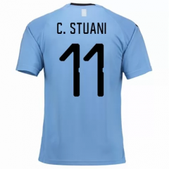 Uruguay 2018 World Cup Home Cristhian Stuani Soccer Jersey Shirt
