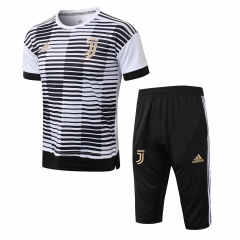 18-19 Juventus White Stripe Short Training Suit