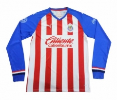 19-20 Chivas Long Sleeve Home Soccer Jersey Shirt