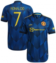 Ronaldo #7 UCL Player Version 21-22 Manchester United Third Soccer Jersey Shirt