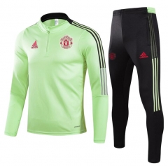 21-22 Manchester United Green Training Top and Pants