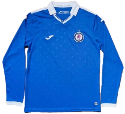 Long Sleeve 21-22 Cruz Azul Blue Special Soccer Jersey Shirt