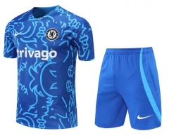 22-23 Chelsea Blue Texture Training Shirt and Shorts