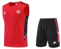 22-23 Manchester United Red Vest Training Shirt and Shorts