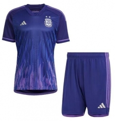 Children 2022 World Cup Argentina Away Soccer Kit