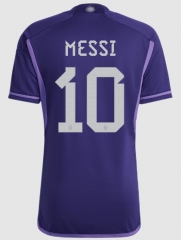 Messi #10 2022 World Cup Argentina Away Soccer Jersey Shirt