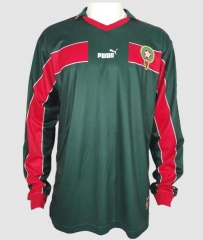Retro Long Sleeve 1998 World Cup Morocco Green Third Soccer Jersey Shirt