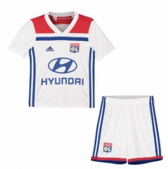 18-19 Olympique Lyonnais Home Children Soccer Kit Shirt And Shorts