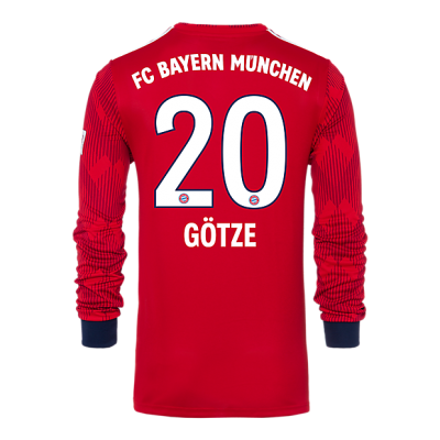 18-19 Bayern Munich Home 20 F. Götze Long Sleeve Soccer Jersey Shirt