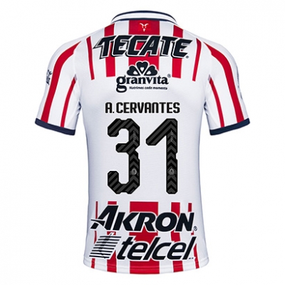 18-19 Deportivo Guadalajara Chivas A Cervantes 31 Home Soccer Jersey Shirt