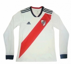 18-19 River Plate Home Long Sleeve Soccer Jersey Shirt