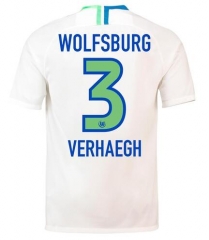 18-19 VfL Wolfsburg VERHAEGH 3 Away Soccer Jersey Shirt