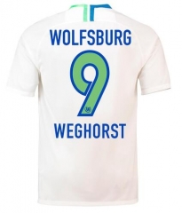 18-19 VfL Wolfsburg WEGHORST 9 Away Soccer Jersey Shirt