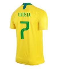 Brazil 2018 World Cup Home Douglas Costa Soccer Jersey Shirt
