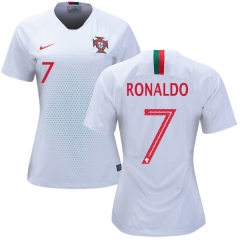 Women Portugal 2018 World Cup CRISTIANO RONALDO 7 Away Soccer Jersey Shirt
